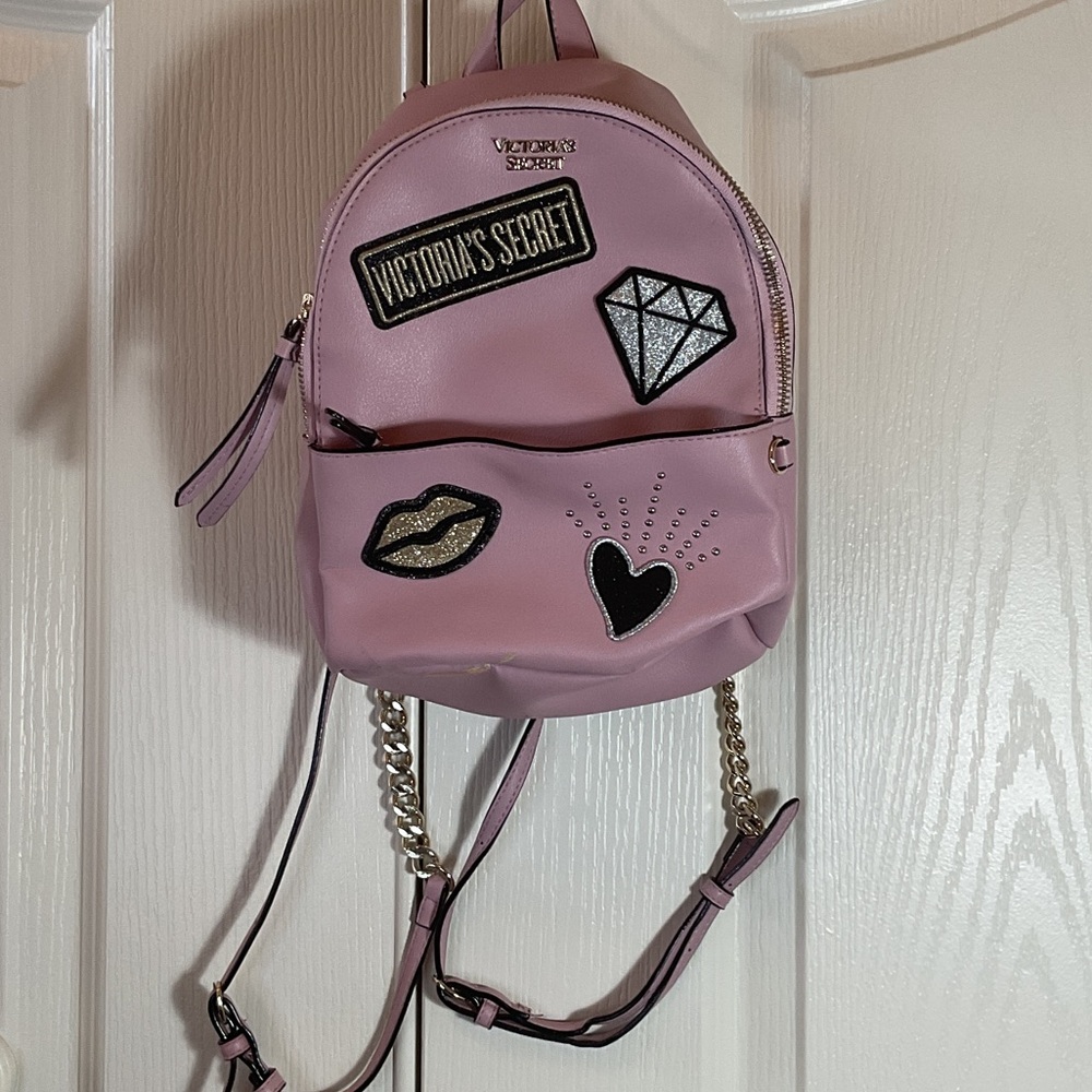 Victoria's Secret Pink Backpack with Fun Patches